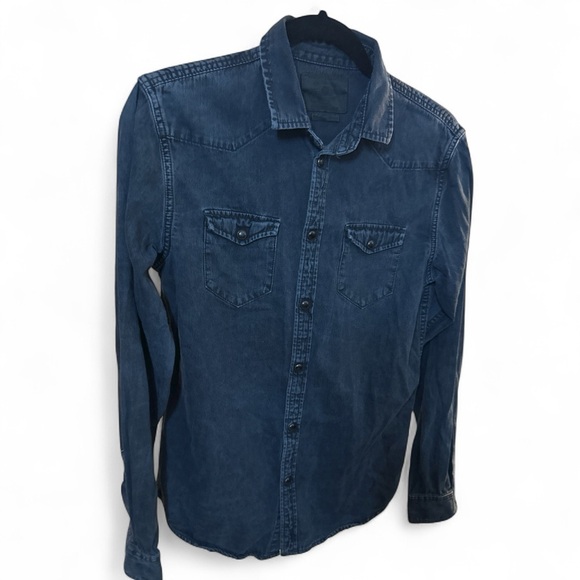 Zara Women’s Charcoal Denim Button Down Shirt - Picture 1 of 4